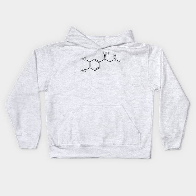 Adrenaline Epinephrine Chemistry Molecule Structure Kids Hoodie by ScienceCorner